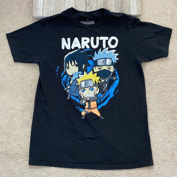 Naruto Shippuden Chibi Sasuke Hatake T-Shirt Size M Graphic Print Anime Manga 2 - Picture 1 of 12